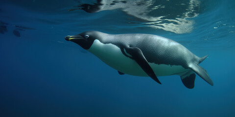 Obraz na płótnie Canvas penguin in a water