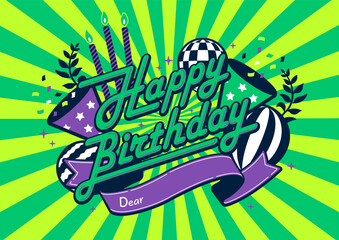 Happy Birthday  vector banner  illustration
