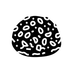 almond bun food meal glyph icon vector. almond bun food meal sign. isolated symbol illustration