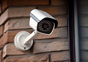 IP CCTV camera. Camera with home security system, concept protection. Generative AI