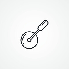 Roller knife line icon. pizza knife linear icon