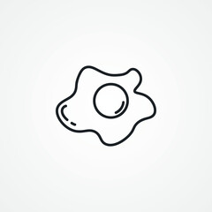 omelet line icon. fried egg line icon