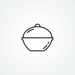 cooking pan icon, food cooked linear icon. pan line icon.