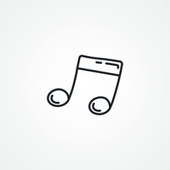 musical note line icon. musical note outline icon.