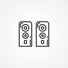 speaker line icon. music speakers line icon.