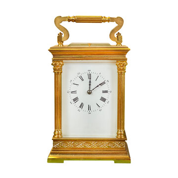 Authentic ancient gold plated small table clock