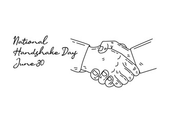 line art of national handshake day good for national handshake day celebrate. line art. illustration.