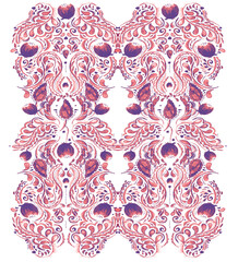 ethnic feature pattern consisting of leaves and lines