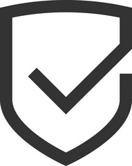 Shield icon vector with mark symbol. Design element.