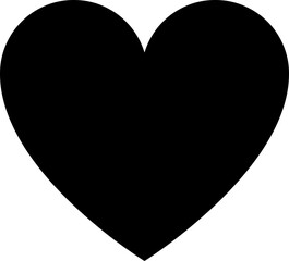 Love heart vector icon black silhouette isolated on white background.