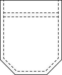 Patch pocket icon for clothing. Isolated line vector illustration.