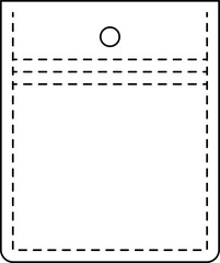 Patch pocket icon for clothing. Isolated line vector illustration.