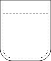 Patch pocket icon for clothing. Isolated line vector illustration.