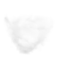 Realistic white cloud in heart shape with transparency. Png clipart isolated on transparent background