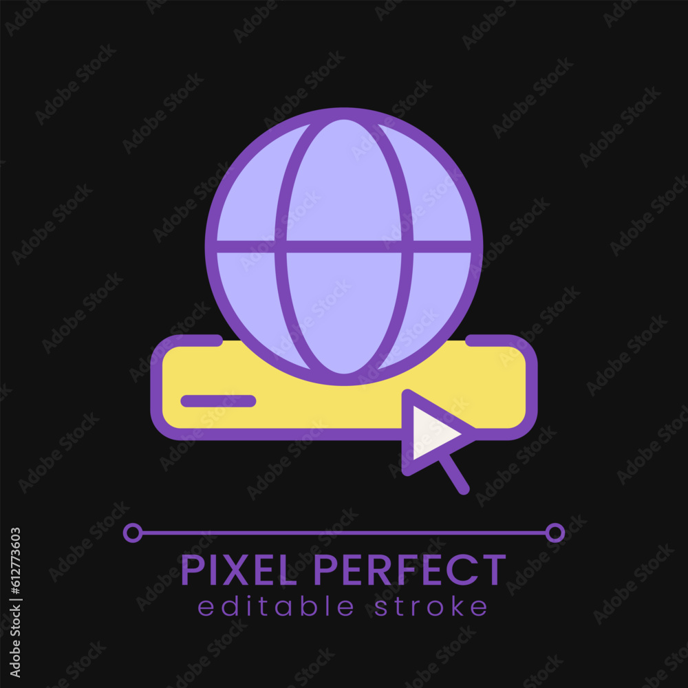 Poster search for information on internet pixel perfect rgb color icon for dark theme. online data. custome