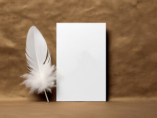 feather and blank paper