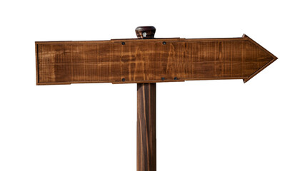Brown wooden sign for directions, shop sign. Signpost and billboards concept © Uuganbayar
