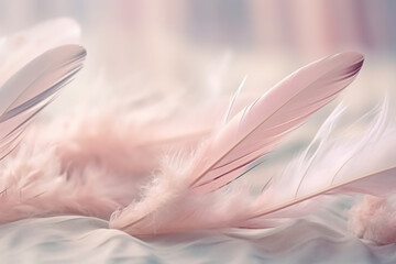 pink delicate feathers generative ai