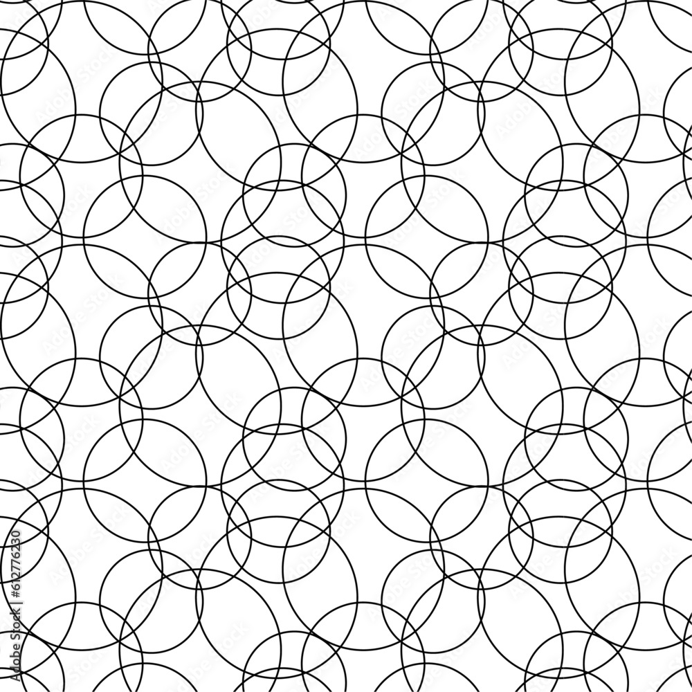 Wall mural a repeating geometric pattern. vector background seamless pattern with black circles