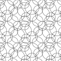 Cotton fabric a repeating geometric pattern. Vector background seamless pattern with black circles