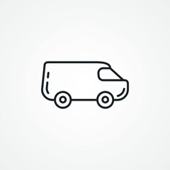 minivan line icon. mini van Delivery Truck line icon.