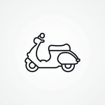 scooter line icon. scooter moped motorbike outline icon.