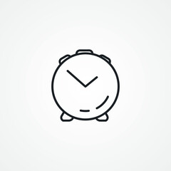 Alarm clock line icon. Alarm line icon.