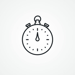 Pocket watch line icon. pocket watch with chain line icon.