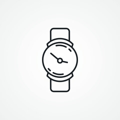 Watch line icon. hand watch outline icon.