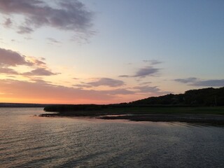 Sunset over the lake