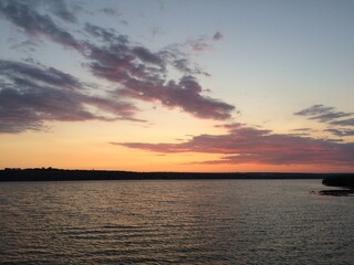 Sunset over the river