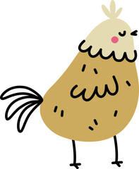 Cute hand drawn chicken. Simple vector illustration in doodle style.