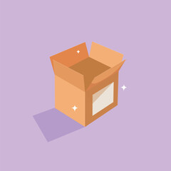 Obraz premium Open packaging box, Open shipping box or unboxing, Delivery cargo box.