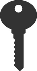 Key silhouette of security symbol. Vector lock safe icon