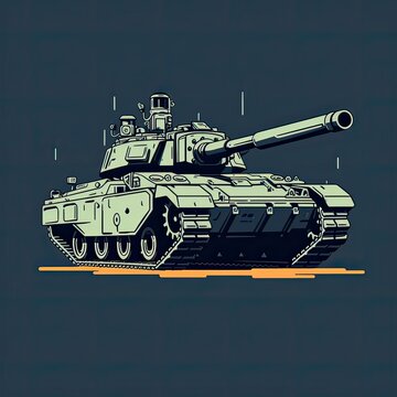 Tank Vector Icon Illustration | Vector style tank image, military tank vehicle, army weapon