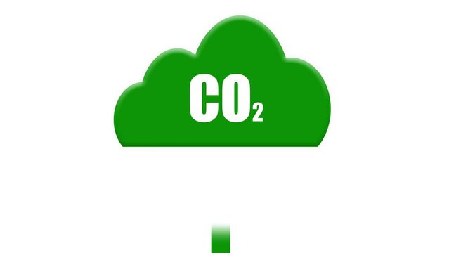 Carbon neutral and net zero concept natural environment Climate-neutral long-term strategy greenhouse gas emissions targets . green cloud and co2 text with down arrow and smiling face