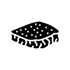 banana bread slice food snack glyph icon vector. banana bread slice food snack sign. isolated symbol illustration