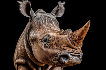 Java rhinoceros (Rhinoceros sondaicus) portrait