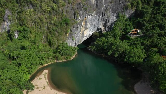Aerial Phong Nha Ke Bang cave area, Quang Binh, Vietnam