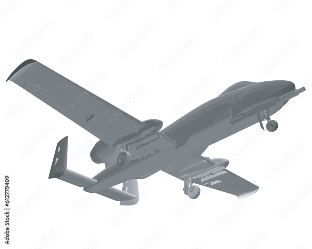 Poster polygonal combat aircraft in isolate on a white background. modern combat aircraft. stylized image o