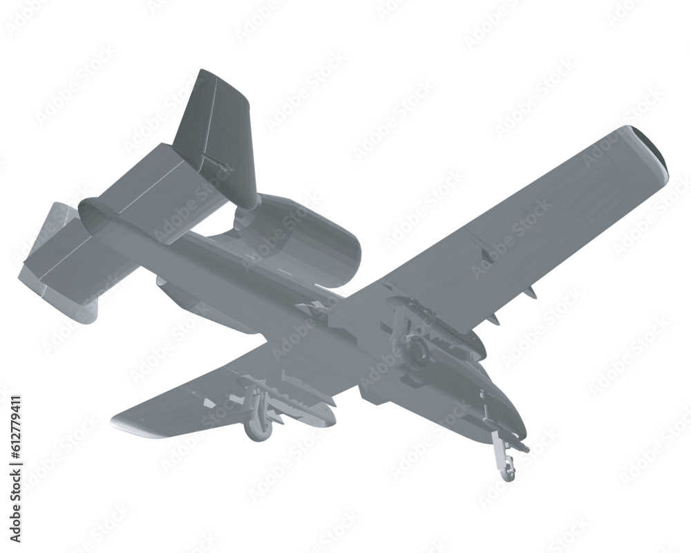 Poster polygonal combat aircraft in isolate on a white background. modern combat aircraft. stylized image o