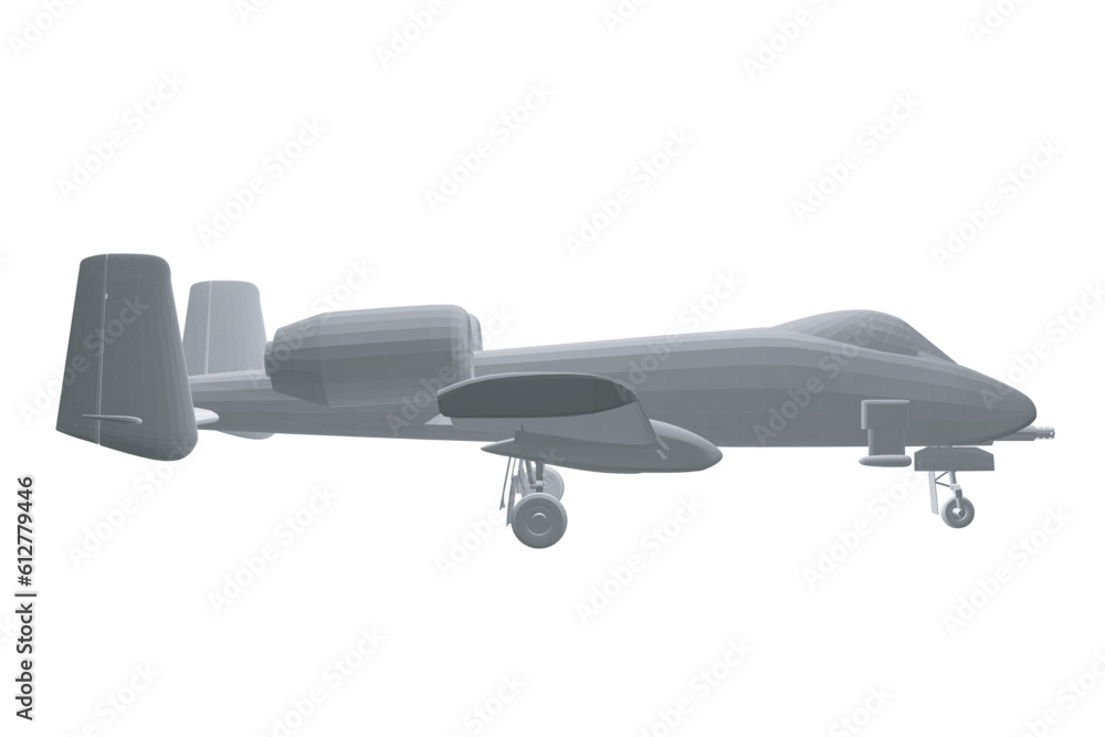 Poster polygonal combat aircraft in isolate on a white background. modern combat aircraft. stylized image o