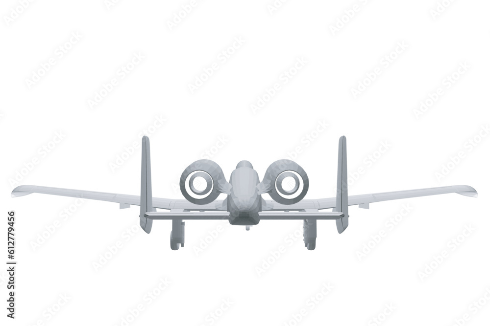 Poster polygonal combat aircraft in isolate on a white background. modern combat aircraft. stylized image o
