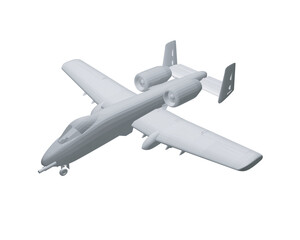 Polygonal Combat aircraft in isolate on a white background. Modern combat aircraft. Stylized image of a fighter jet on a white background. Vector image for prints, poster and illustrations. 3D..