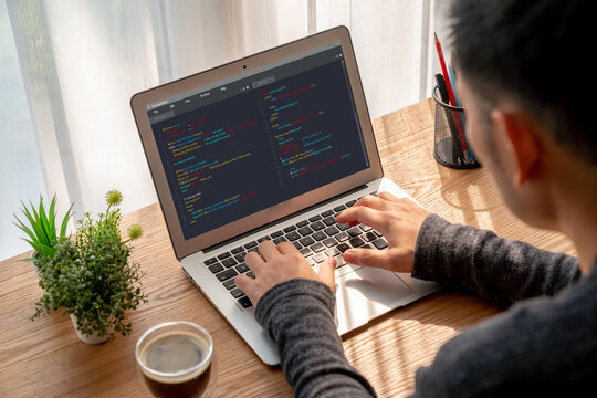 Software Development Programming On Computer Screen For Modish Application And Program Coding