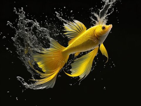 yellow fish with white background