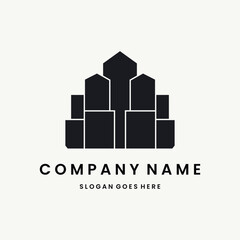 Buildings Logo vector design template black logo and white background