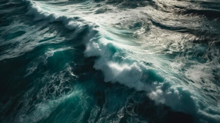 Fototapeta na wymiar Ocean waves background. Generative AI.