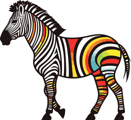 Cartoon Juneteenth Zebra Isolated On A White Background