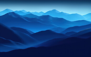 Blue mountain background illustration,created with generative ai tecnology.